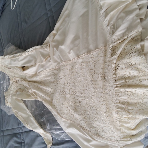 Gunne Sax / Black Label 60s Cream Cotton & Lace Boho Maxi Dress - Picture 16 of 16